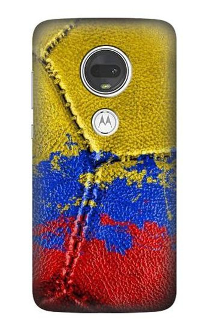 S3306 コロンビアの旗ビンテージフットボールのグラフィック Colombia Flag Vintage Football Graphic Motorola Moto G7, Moto G7 Plus バックケース、フリップケース・カバー