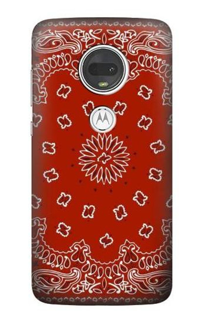 S3355 赤バンダナパターン Bandana Red Pattern Motorola Moto G7, Moto G7 Plus バックケース、フリップケース・カバー