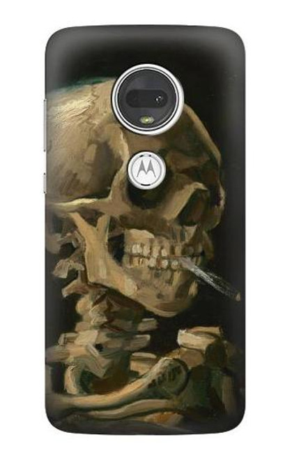 S3358 ヴィンセント・ヴァン・ゴッホ スケルトンタバコ Vincent Van Gogh Skeleton Cigarette Motorola Moto G7, Moto G7 Plus バックケース、フリップケース・カバー