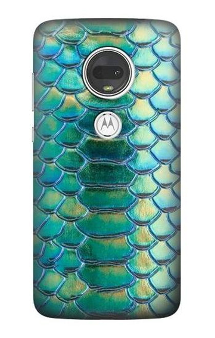 S3414 緑のヘビの鱗 グラフィックプリント Green Snake Scale Graphic Print Motorola Moto G7, Moto G7 Plus バックケース、フリップケース・カバー