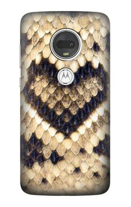 S3417 ダイヤモンドガラガラヘビグラフィックプリント Diamond Rattle Snake Graphic Print Motorola Moto G7, Moto G7 Plus バックケース、フリップケース・カバー