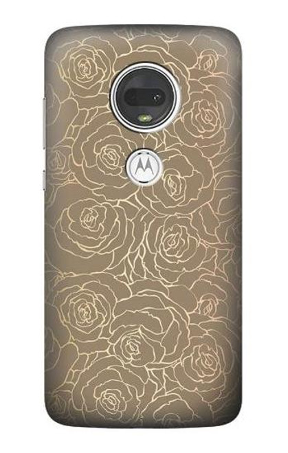 S3466 ゴールドローズ柄 Gold Rose Pattern Motorola Moto G7, Moto G7 Plus バックケース、フリップケース・カバー
