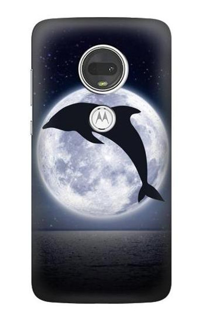 S3510 ドルフィン Dolphin Moon Night Motorola Moto G7, Moto G7 Plus バックケース、フリップケース・カバー