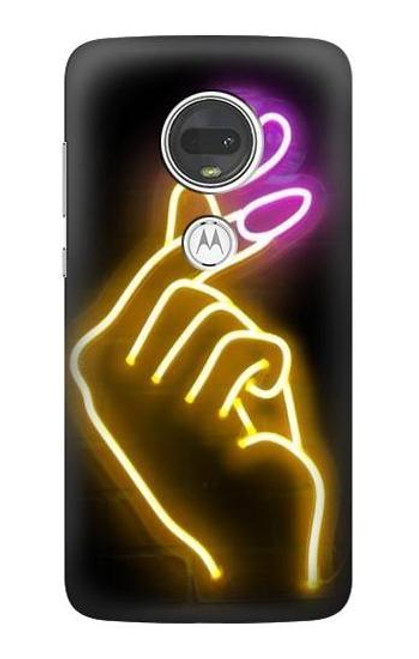 S3512 かわいいミニハート Cute Mini Heart Neon Graphic Motorola Moto G7, Moto G7 Plus バックケース、フリップケース・カバー