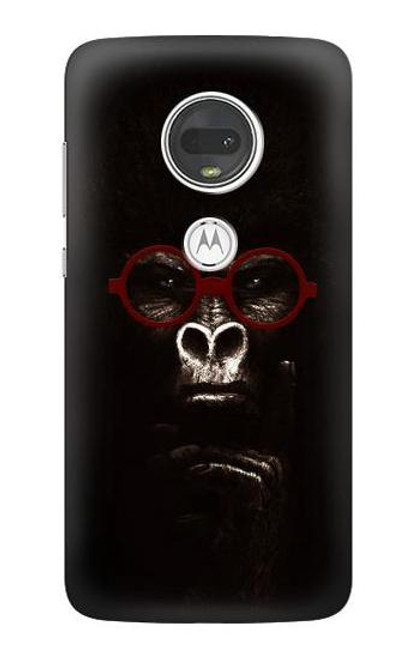 S3529 思考ゴリラ Thinking Gorilla Motorola Moto G7, Moto G7 Plus バックケース、フリップケース・カバー