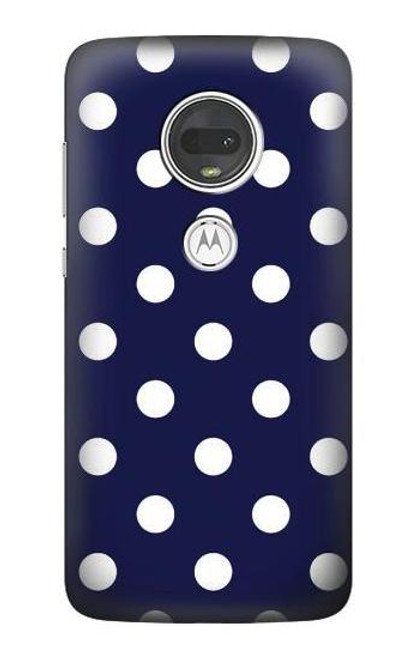 S3533 ブルーの水玉 Blue Polka Dot Motorola Moto G7, Moto G7 Plus バックケース、フリップケース・カバー