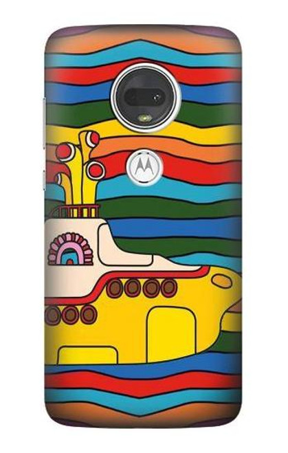 S3599 ヒッピーイエローサブマリン Hippie Submarine Motorola Moto G7, Moto G7 Plus バックケース、フリップケース・カバー