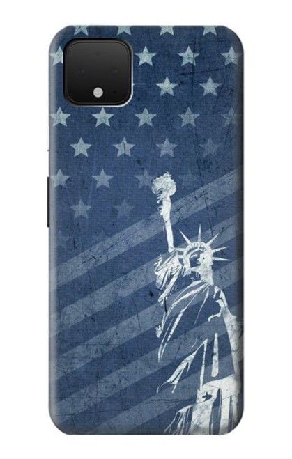 S3450 米国旗の自由の女神 US Flag Liberty Statue Google Pixel 4 バックケース、フリップケース・カバー