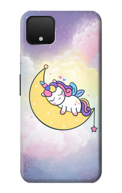 S3485 かわいい眠りユニコーン Cute Unicorn Sleep Google Pixel 4 バックケース、フリップケース・カバー