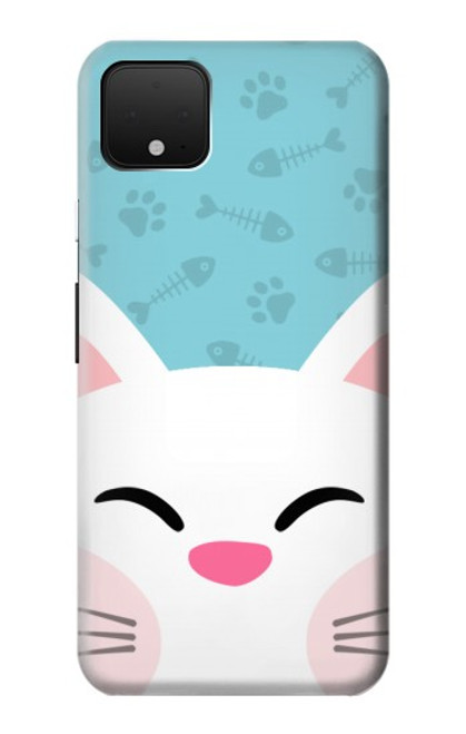 S3542 かわいい猫漫画 Cute Cat Cartoon Google Pixel 4 バックケース、フリップケース・カバー