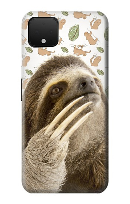 S3559 ナマケモノ Sloth Pattern Google Pixel 4 バックケース、フリップケース・カバー