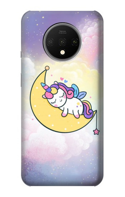 S3485 かわいい眠りユニコーン Cute Unicorn Sleep OnePlus 7T バックケース、フリップケース・カバー