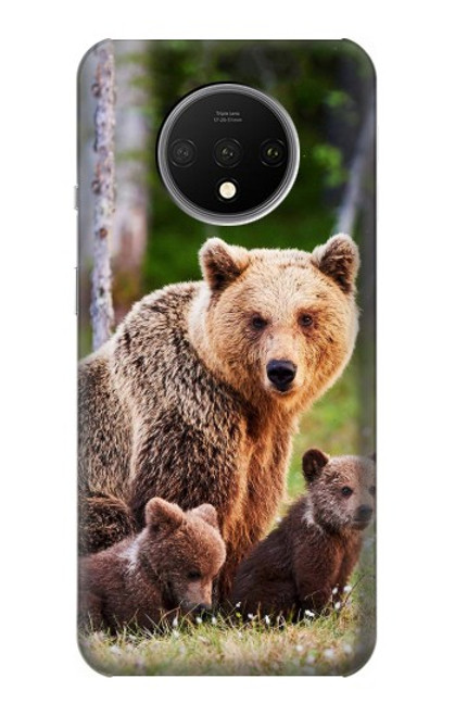 S3558 くまの家族 Bear Family OnePlus 7T バックケース、フリップケース・カバー