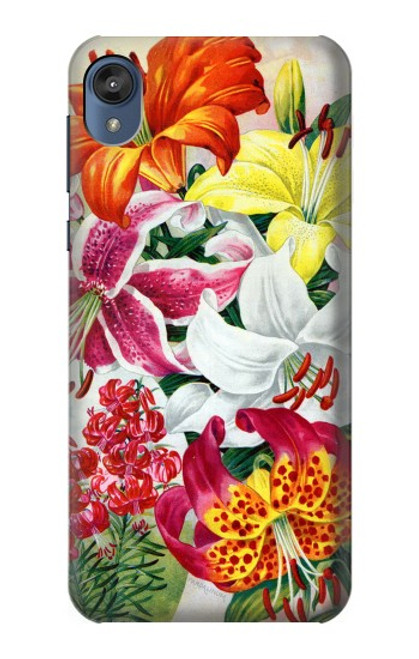 S3205 レトロ花 Retro Art Flowers Motorola Moto E6, Moto E (6th Gen) バックケース、フリップケース・カバー