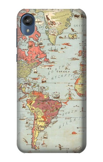 S3418 ヴィンテージの世界地図 Vintage World Map Motorola Moto E6, Moto E (6th Gen) バックケース、フリップケース・カバー