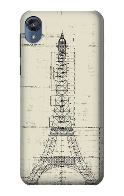 S3474 エッフェル建築図面 Eiffel Architectural Drawing Motorola Moto E6, Moto E (6th Gen) バックケース、フリップケース・カバー