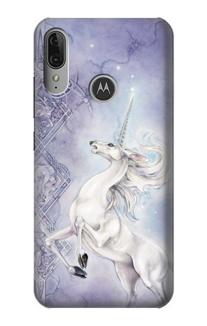 S1134 ユニコーン 白馬 White Horse Unicorn Motorola Moto E6 Plus, Moto E6s バックケース、フリップケース・カバー