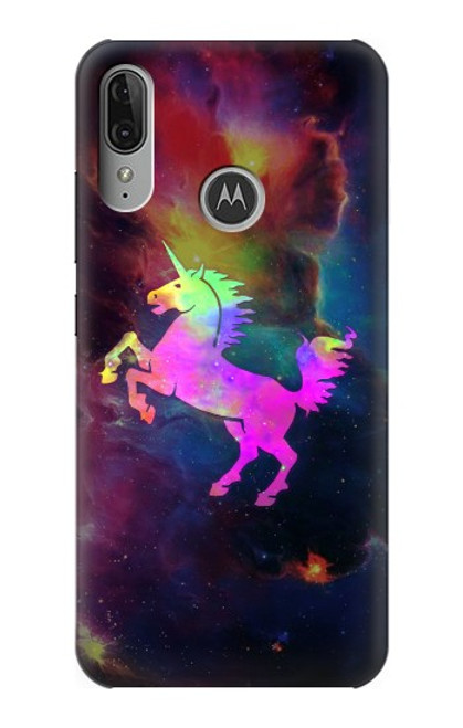 S2486 虹色ユニコーン星雲スペース Rainbow Unicorn Nebula Space Motorola Moto E6 Plus, Moto E6s バックケース、フリップケース・カバー