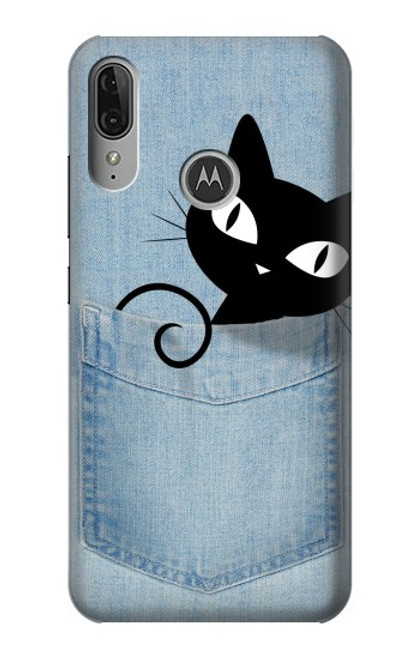 S2641 ポケット黒猫 Pocket Black Cat Motorola Moto E6 Plus, Moto E6s バックケース、フリップケース・カバー