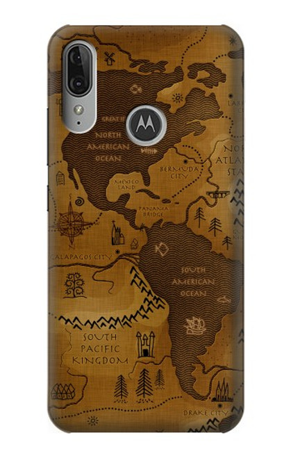 S2861 アンティークの世界地図 Antique World Map Motorola Moto E6 Plus, Moto E6s バックケース、フリップケース・カバー