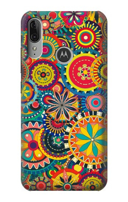 S3272 カラフルなパターン Colorful Pattern Motorola Moto E6 Plus, Moto E6s バックケース、フリップケース・カバー