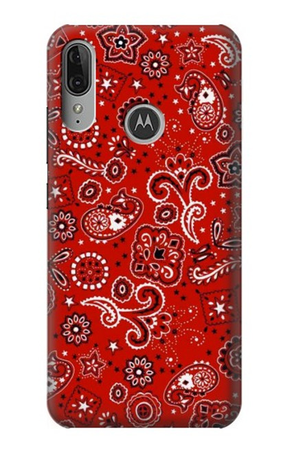 S3354 赤バンダナ Red Classic Bandana Motorola Moto E6 Plus, Moto E6s バックケース、フリップケース・カバー