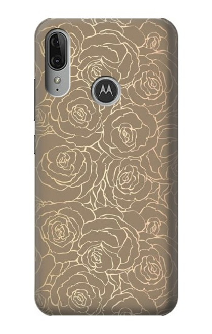S3466 ゴールドローズ柄 Gold Rose Pattern Motorola Moto E6 Plus, Moto E6s バックケース、フリップケース・カバー