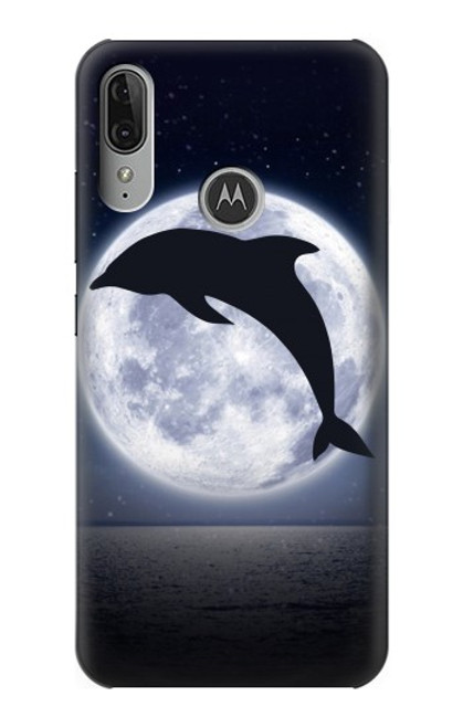 S3510 ドルフィン Dolphin Moon Night Motorola Moto E6 Plus, Moto E6s バックケース、フリップケース・カバー