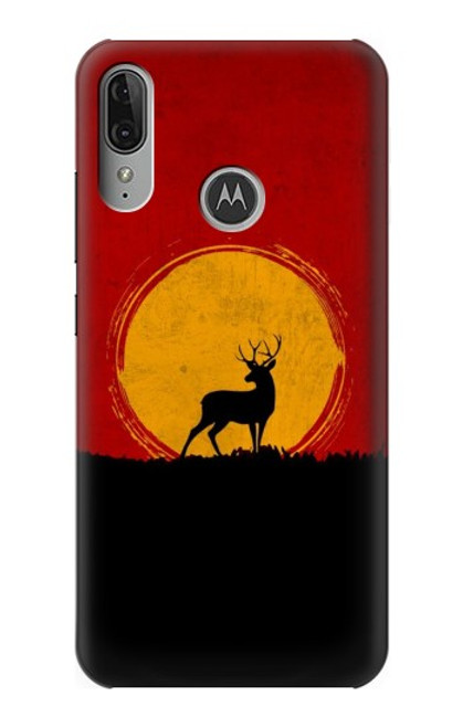 S3513 鹿の夕日 Deer Sunset Motorola Moto E6 Plus, Moto E6s バックケース、フリップケース・カバー