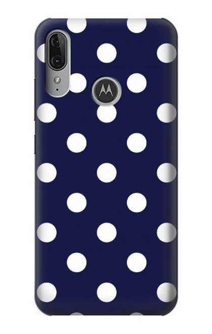 S3533 ブルーの水玉 Blue Polka Dot Motorola Moto E6 Plus, Moto E6s バックケース、フリップケース・カバー