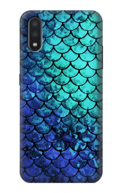 S3047 緑人魚のスケール Green Mermaid Fish Scale Samsung Galaxy A01 バックケース、フリップケース・カバー