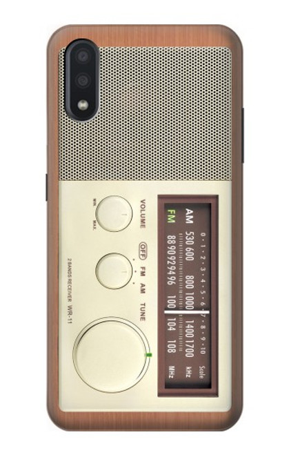 S3165 FM AM木レシーバーグラフィック FM AM Wooden Receiver Graphic Samsung Galaxy A01 バックケース、フリップケース・カバー