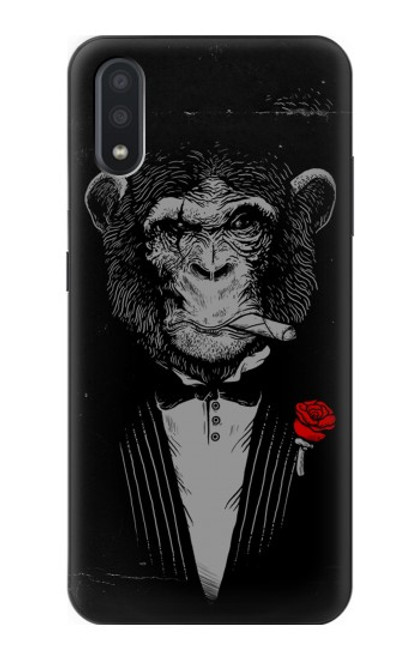 S3167 面白いマフィア猿 Funny Gangster Mafia Monkey Samsung Galaxy A01 バックケース、フリップケース・カバー
