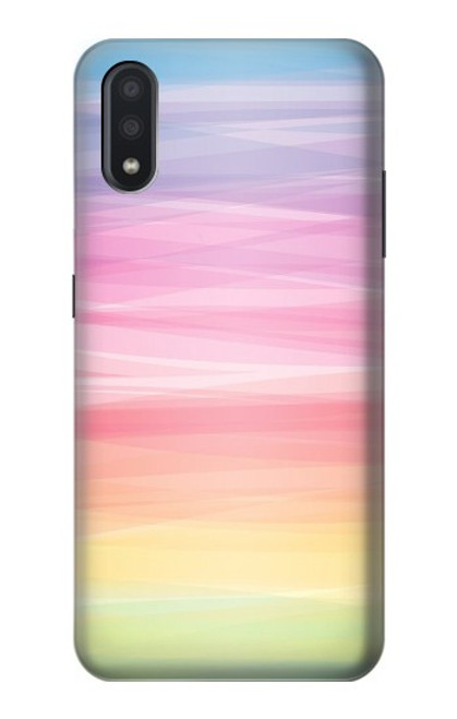 S3507 カラフルな虹 パステル Colorful Rainbow Pastel Samsung Galaxy A01 バックケース、フリップケース・カバー