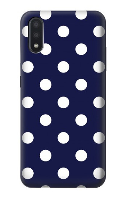 S3533 ブルーの水玉 Blue Polka Dot Samsung Galaxy A01 バックケース、フリップケース・カバー