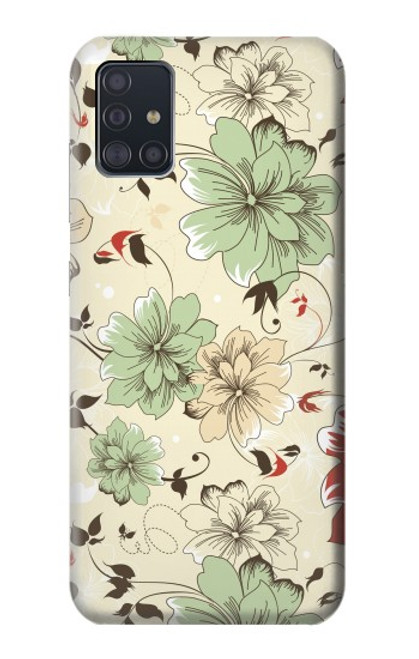 S2179 ヴィンテージ花のパターン Flower Floral Vintage Art Pattern Samsung Galaxy A51 バックケース、フリップケース・カバー