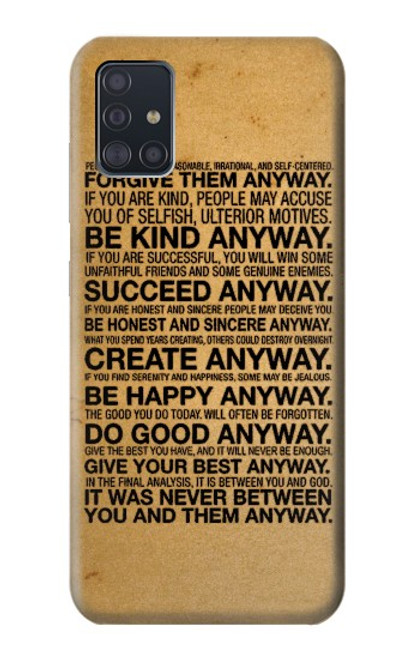 S2513 マザーテレサ とにかく引用 Mother Teresa Anyway Quotes Samsung Galaxy A51 バックケース、フリップケース・カバー