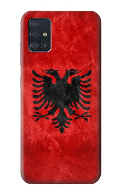 S2982 アルバニアサッカー Albania Football Soccer Red Flag Samsung Galaxy A51 バックケース、フリップケース・カバー