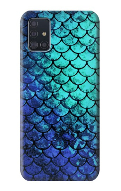 S3047 緑人魚のスケール Green Mermaid Fish Scale Samsung Galaxy A51 バックケース、フリップケース・カバー