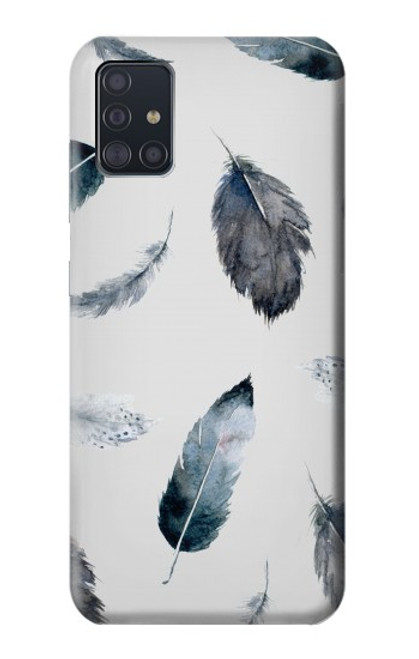 S3085 羽 Feather Paint Pattern Samsung Galaxy A51 バックケース、フリップケース・カバー