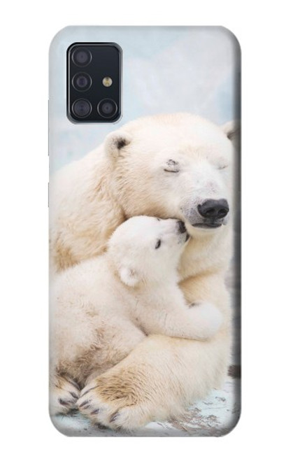 S3373 シロクマ抱擁家族 Polar Bear Hug Family Samsung Galaxy A51 バックケース、フリップケース・カバー