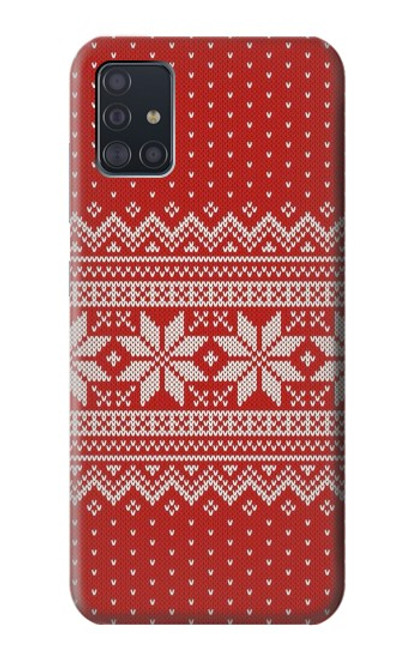S3384 冬のシームレスな編み物パターン Winter Seamless Knitting Pattern Samsung Galaxy A51 バックケース、フリップケース・カバー