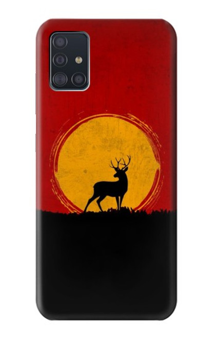 S3513 鹿の夕日 Deer Sunset Samsung Galaxy A51 バックケース、フリップケース・カバー