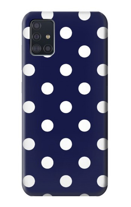 S3533 ブルーの水玉 Blue Polka Dot Samsung Galaxy A51 バックケース、フリップケース・カバー