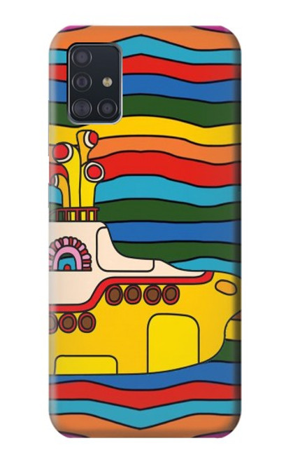 S3599 ヒッピーイエローサブマリン Hippie Submarine Samsung Galaxy A51 バックケース、フリップケース・カバー