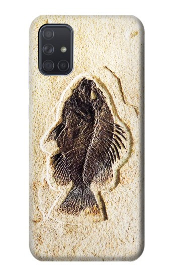 S2562 魚化石 Fossil Fish Samsung Galaxy A71 バックケース、フリップケース・カバー