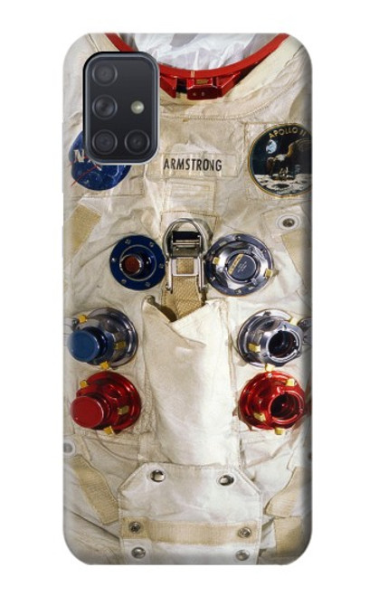 S2639 ニール・アームストロングホワイト宇宙飛行士の宇宙服 Neil Armstrong White Astronaut Space Suit Samsung Galaxy A71 バックケース、フリップケース・カバー