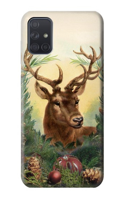 S2841 ヴィンテージ トナカイ クリスマス Vintage Reindeer Christmas Samsung Galaxy A71 バックケース、フリップケース・カバー