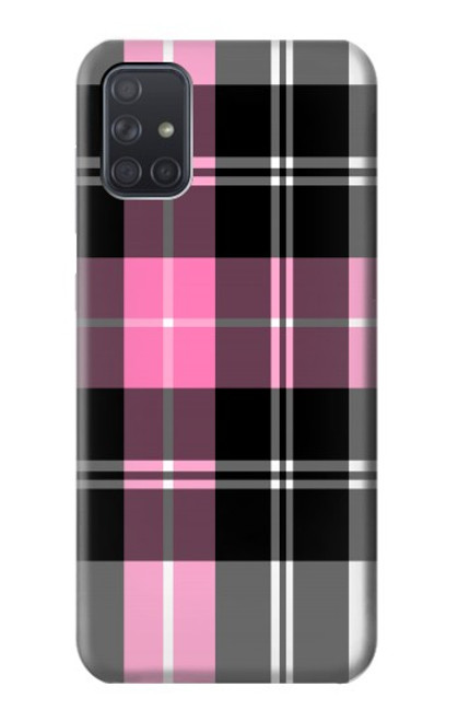 S3091 ピンクの模様のパターン Pink Plaid Pattern Samsung Galaxy A71 バックケース、フリップケース・カバー