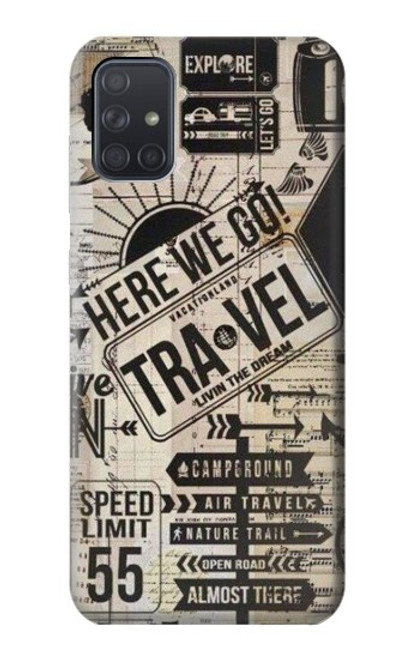 S3441 ヴィンテージ旅行 Vintage Travel Samsung Galaxy A71 バックケース、フリップケース・カバー